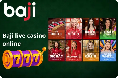 Baji live casino games grid